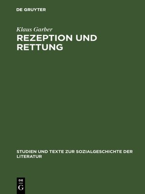 cover image of Rezeption und Rettung
